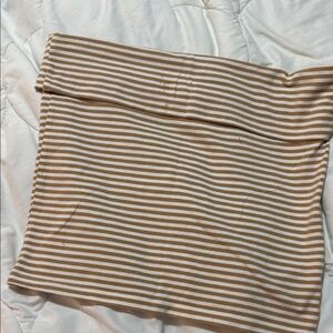 American Eagle Outfitters Tan and White Striped Pencil Skirt